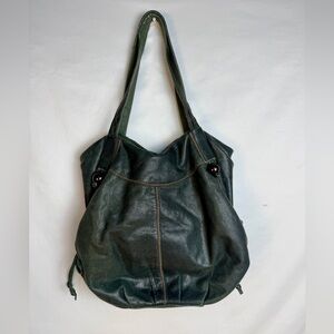 Vintage Lucky Brand Diana Shoulder Bag Lamb Skin Hobo Deep Green Slouchy